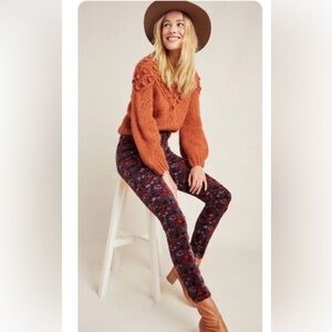 Anthropologie PILCRO And The Letterpress Floral Corduroys In High rise Skinny 27